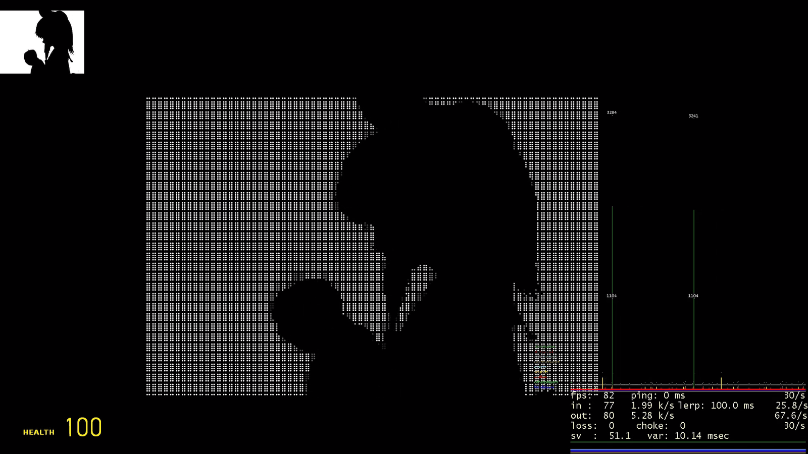 An image rendered in braille dot patterns in-game