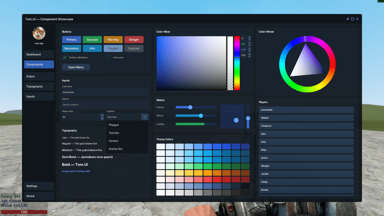 Tom.UI component showcase